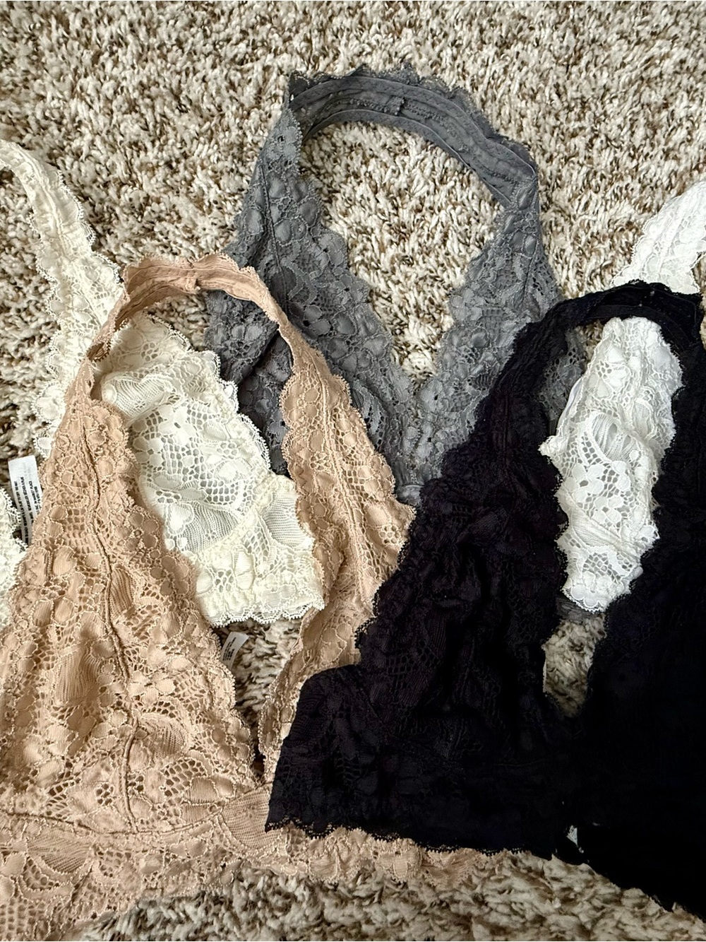 Free People Halter Lace Bralette Bundle